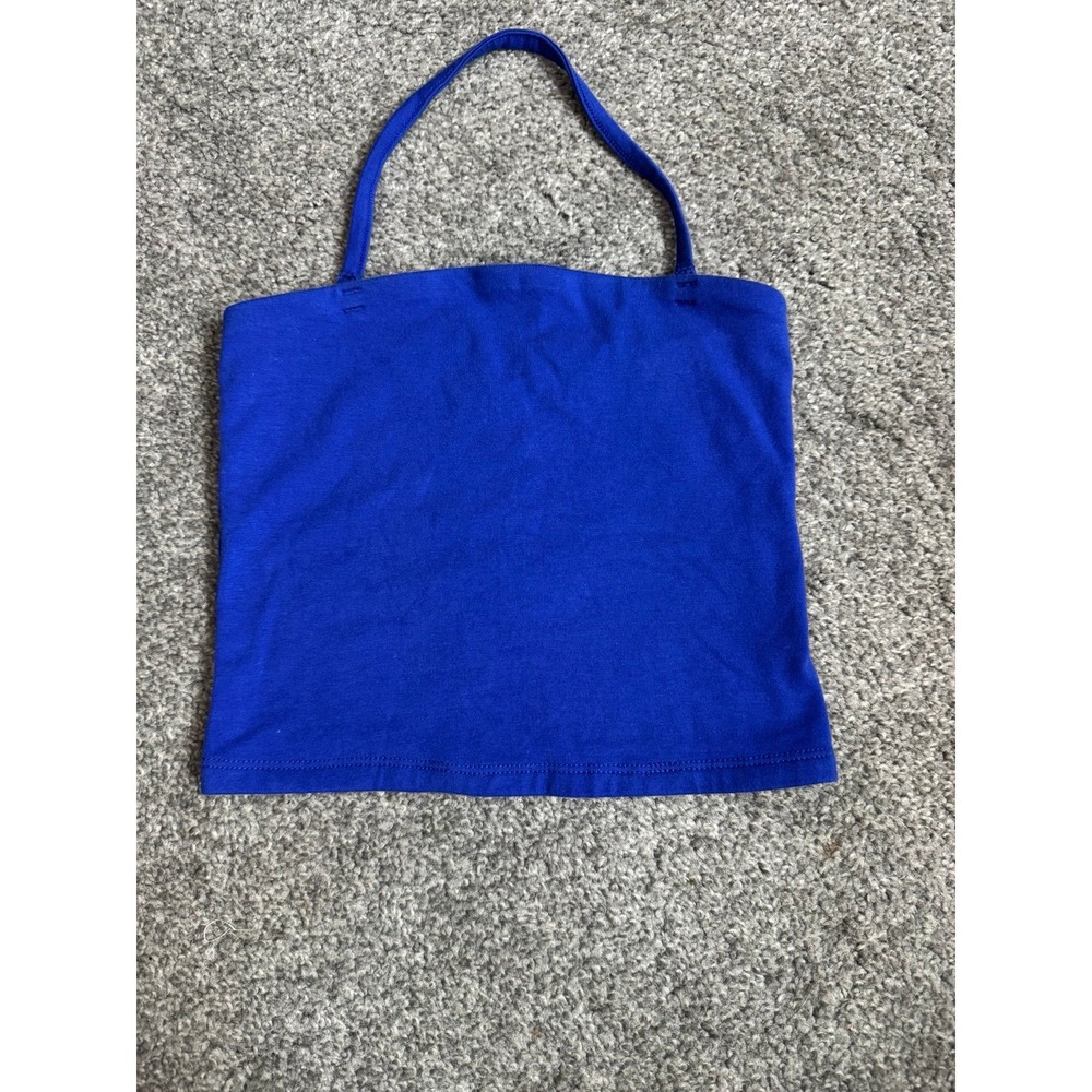 Art Class Girls Halter Neck Tank Top Blue Size S 6/7 Stretch Cotton Blend